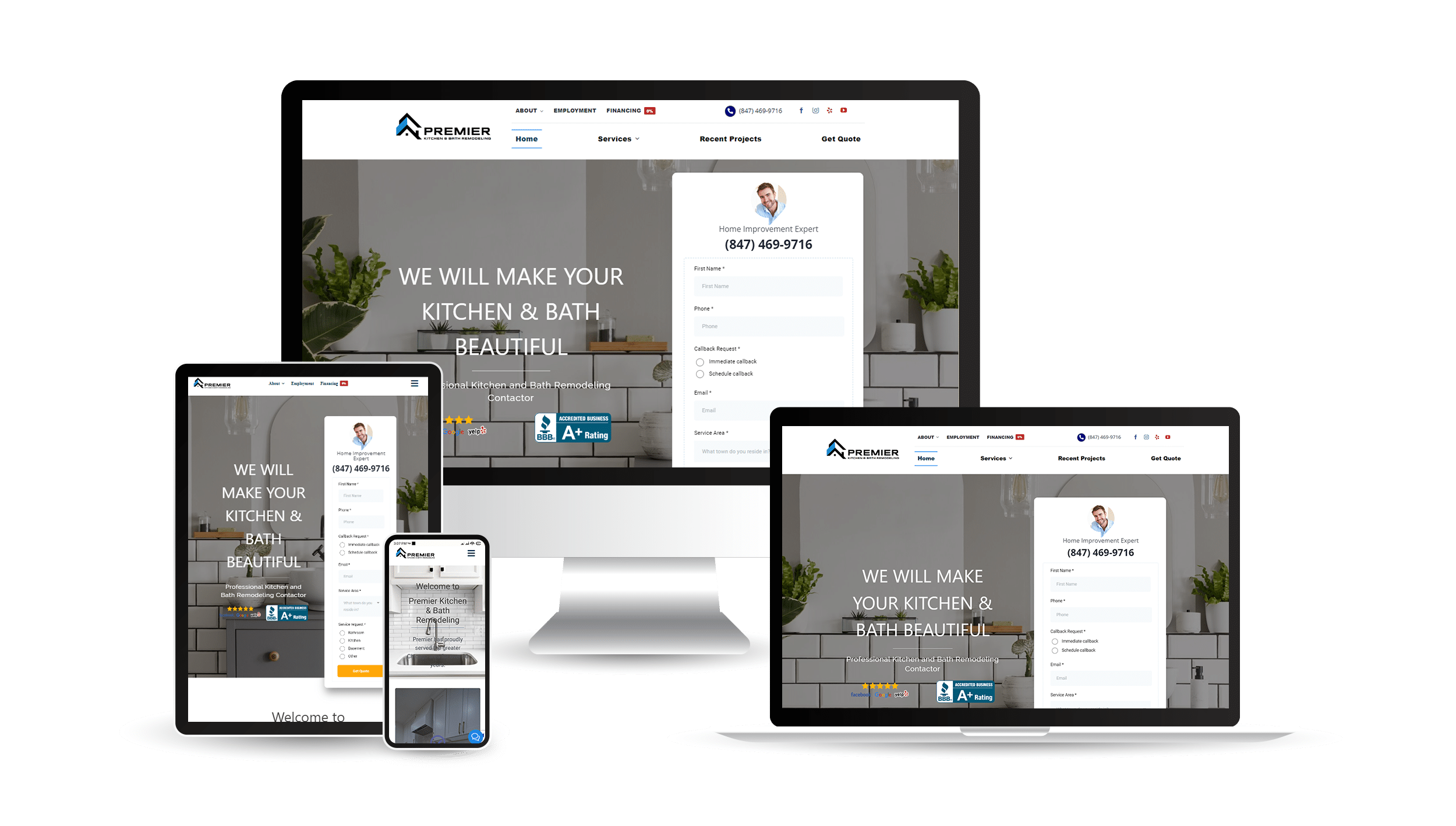 PremierHomeImprove ResponsiveView Chicago Website Design SEO Company