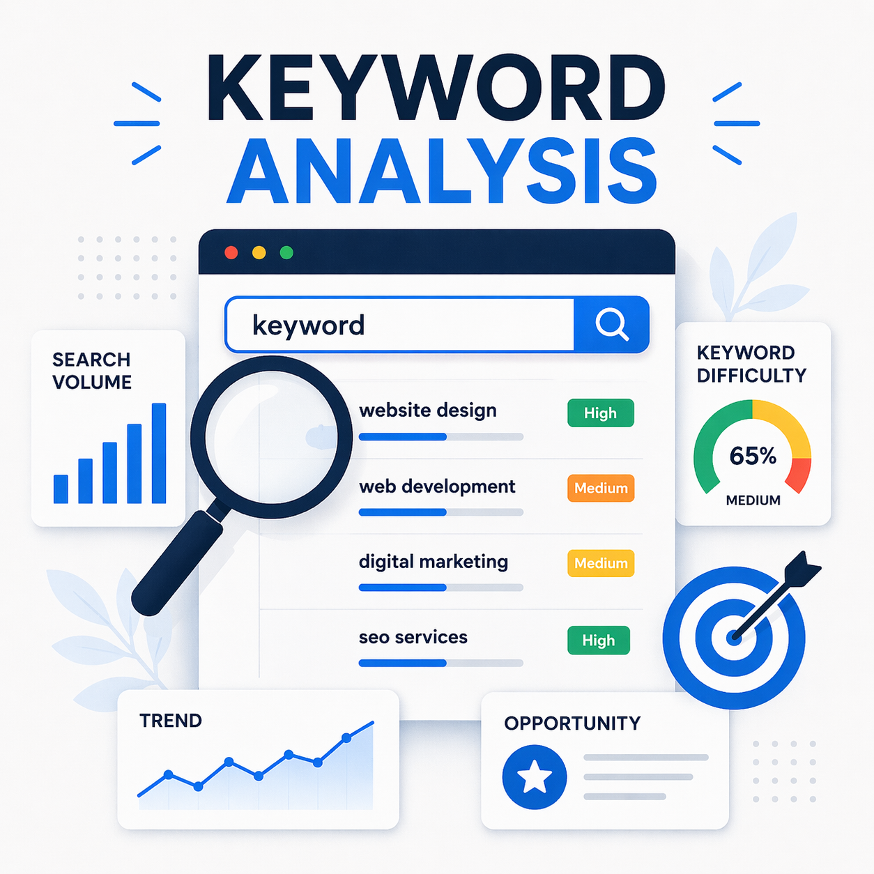 Keyword analysis and SEO metrics Chicago Website Design SEO Company